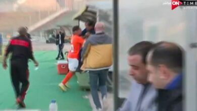اعتداء أحمد عبد الواحد لاعب المنصورة على مدربه